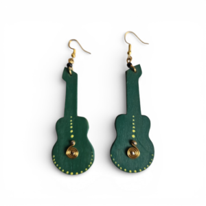 Wooden Guitar Drop Earrings