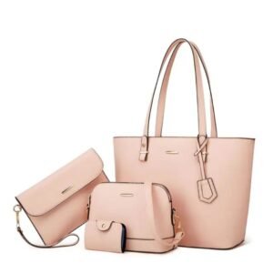 Women Trendy Retro Large Capacity Tote And Messenger Bag And Clutch And Wallet Fashionable Four Piece Set