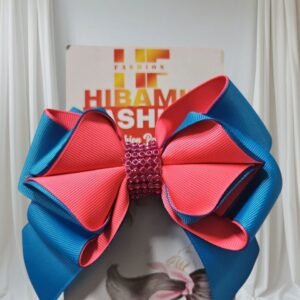 photo_2026-04-12_15-46-49 5.5 Inches Girls 2 Colours Large Grosgrain Hair Bow Alligator Clip (Royal Blue/Red)