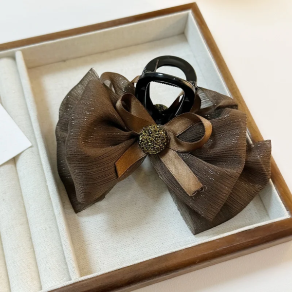 Floral Bow Claw Clip