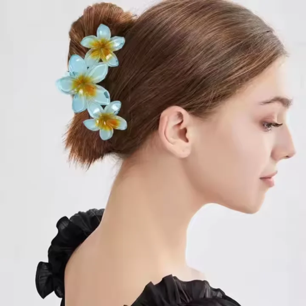 Long Flower Claw Clip