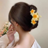 Long Flower Claw Clip