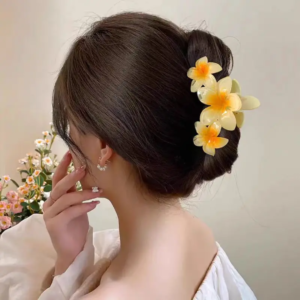 Long Flower Claw Clip