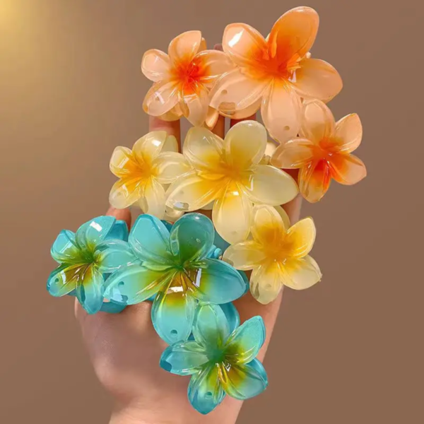Long Flower Claw Clip