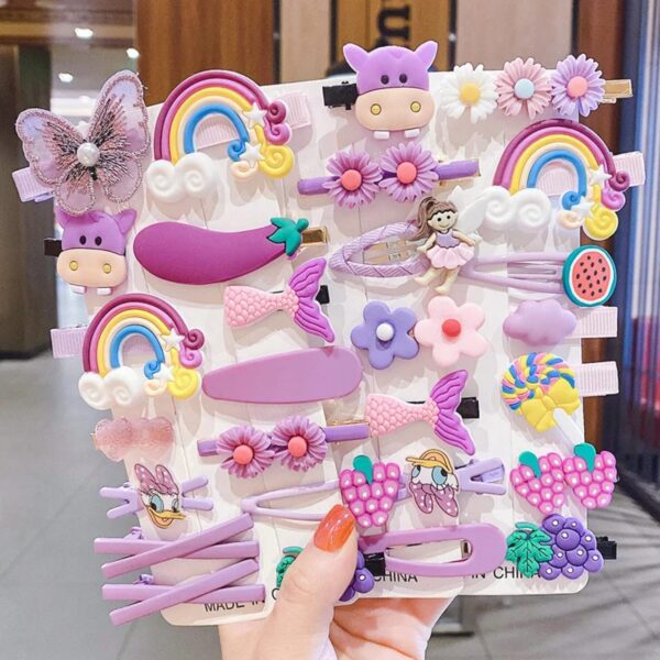 Kids Set Cartoon Hairpins