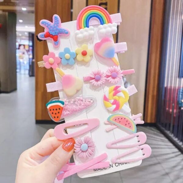 Kids Set Cartoon Hairpins