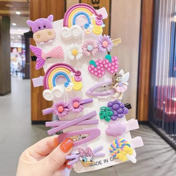 Kids Set Cartoon Hairpins