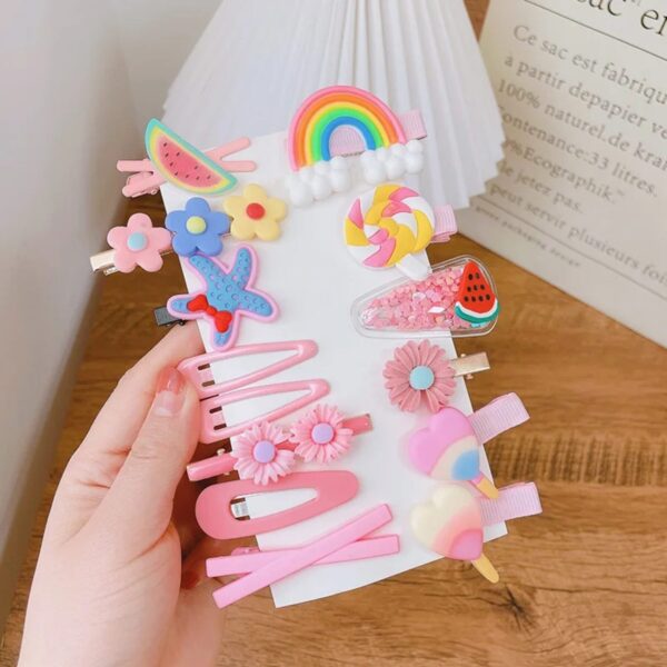Kids Set Cartoon Hairpins