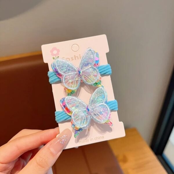 Double butterfly kids hair ties