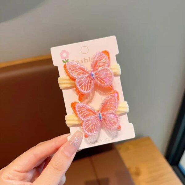 Double butterfly kids hair ties