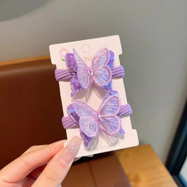 Double butterfly kids hair ties
