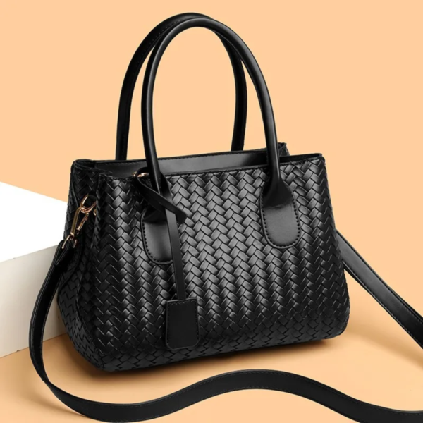 Women's Woven PU Leather Handbag