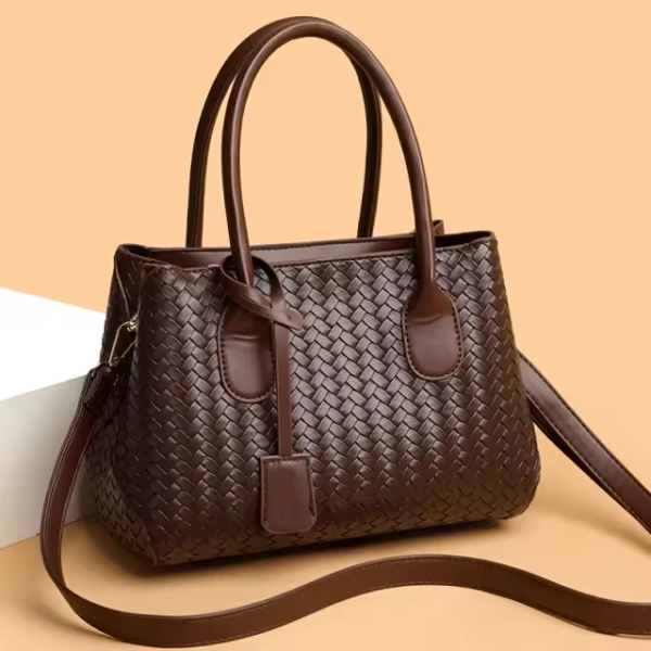 Women's Woven PU Leather Handbag
