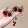 Tassel Pearl Diamond Clips